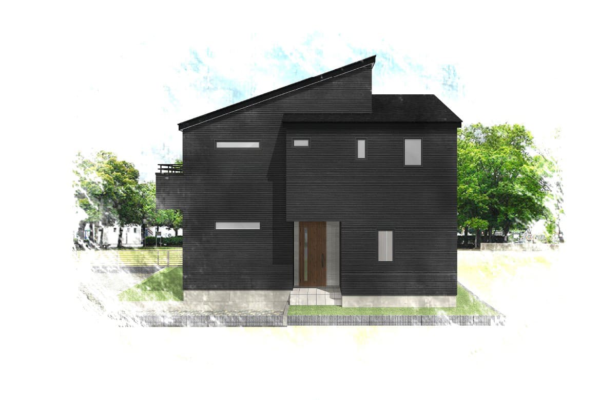 常総市水海道_外観パース（絵画）