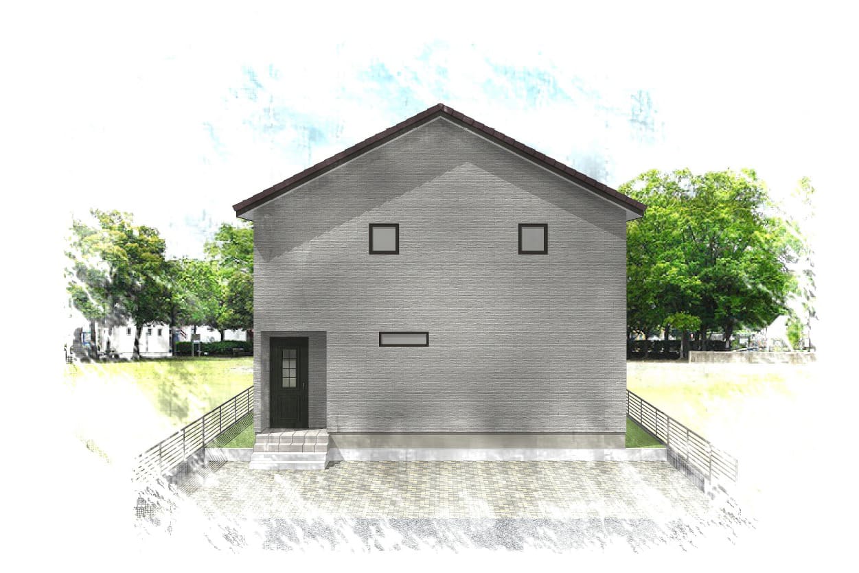 土浦市西根_外観パース（絵画）