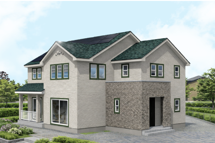 美浦村 二世帯住宅 外観パース